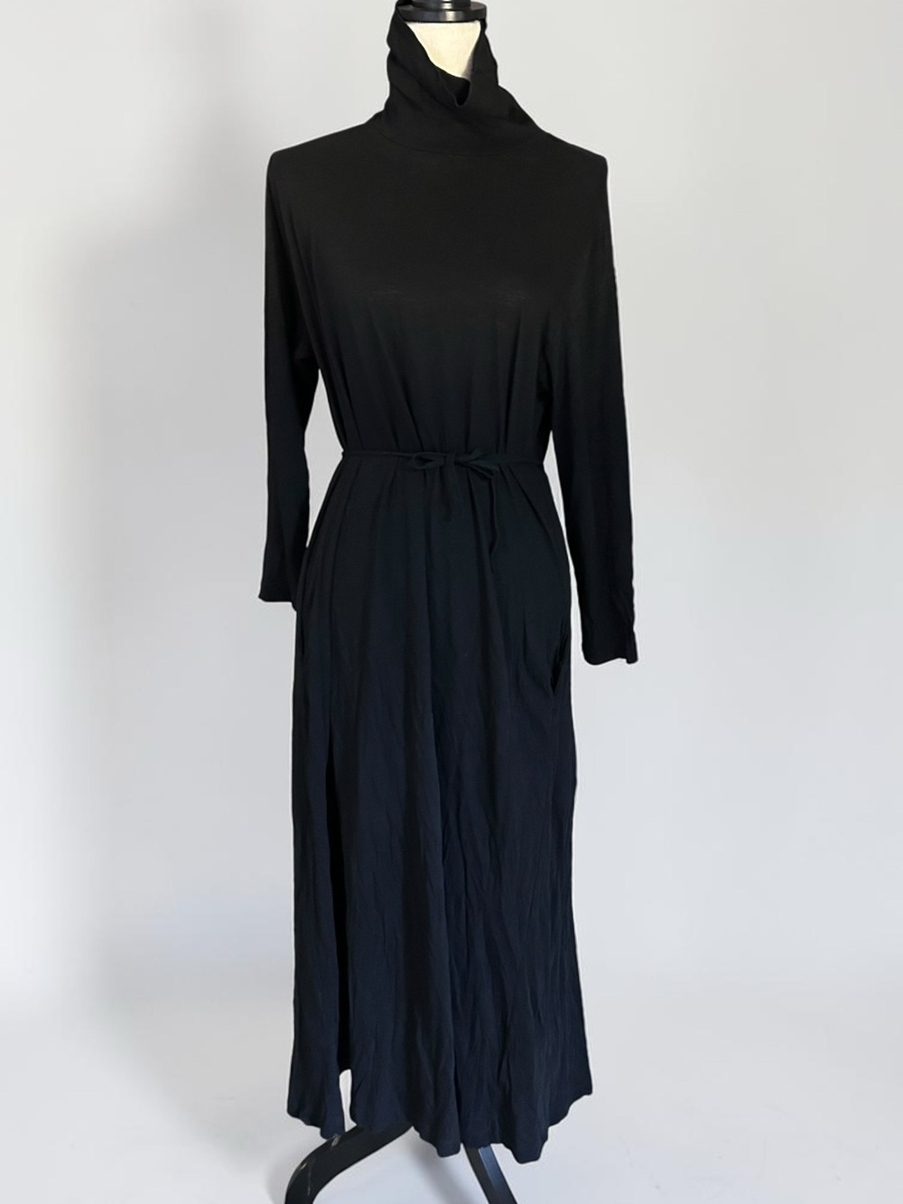 Hansel From Basel Belinda Turtleneck Dress Sz S/M Jersey Cotton Minimalist